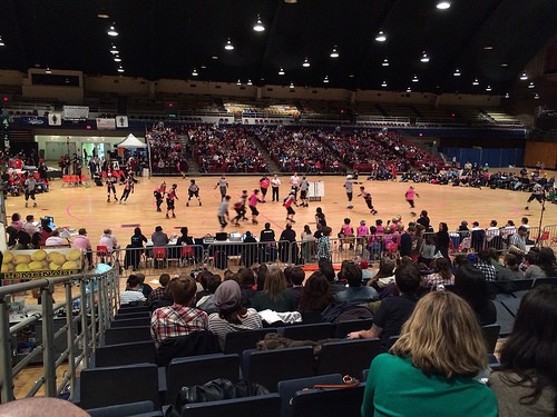 We were in the nosebleeds. It was awesome. The pink is the Cherry Blossom Bombshells.