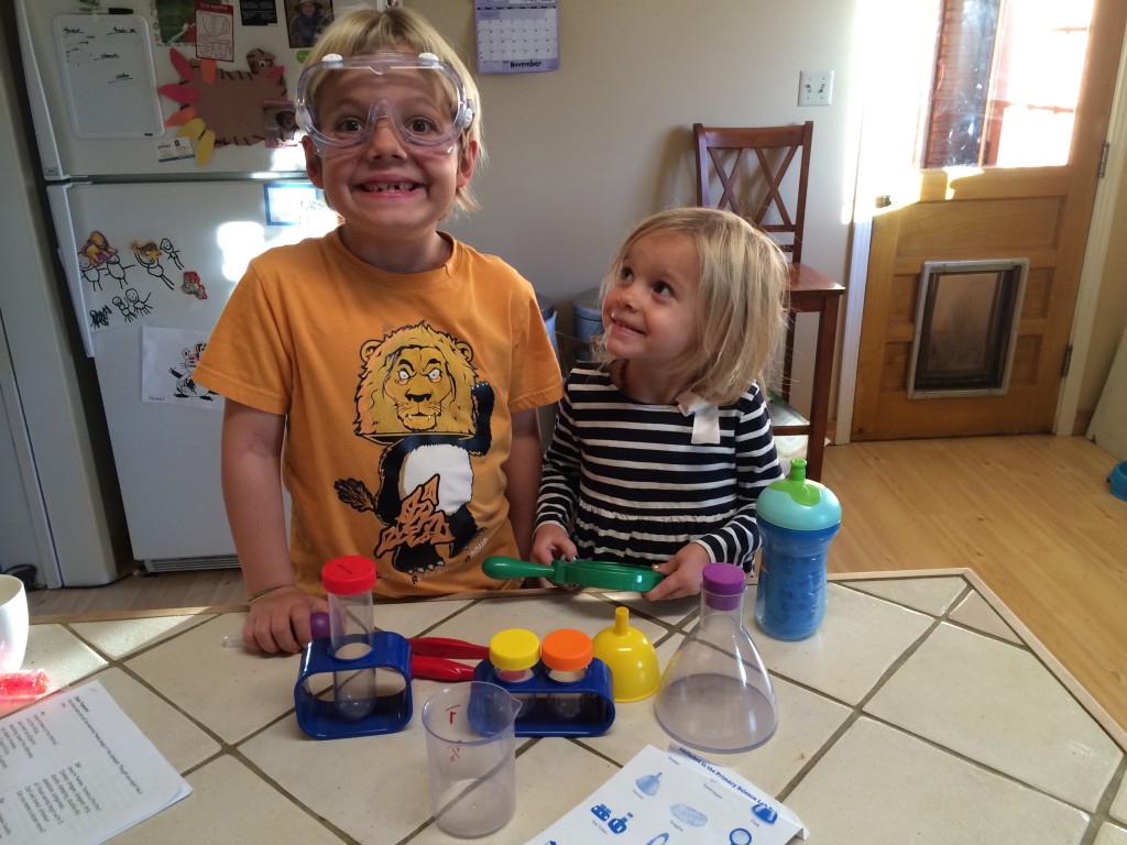 Will and Hazel, doing the SCIENCE!